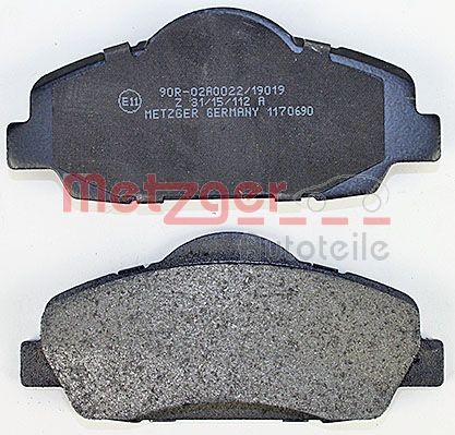 METZGER 1170690 Bremsbelagsatz, Scheibenbremse